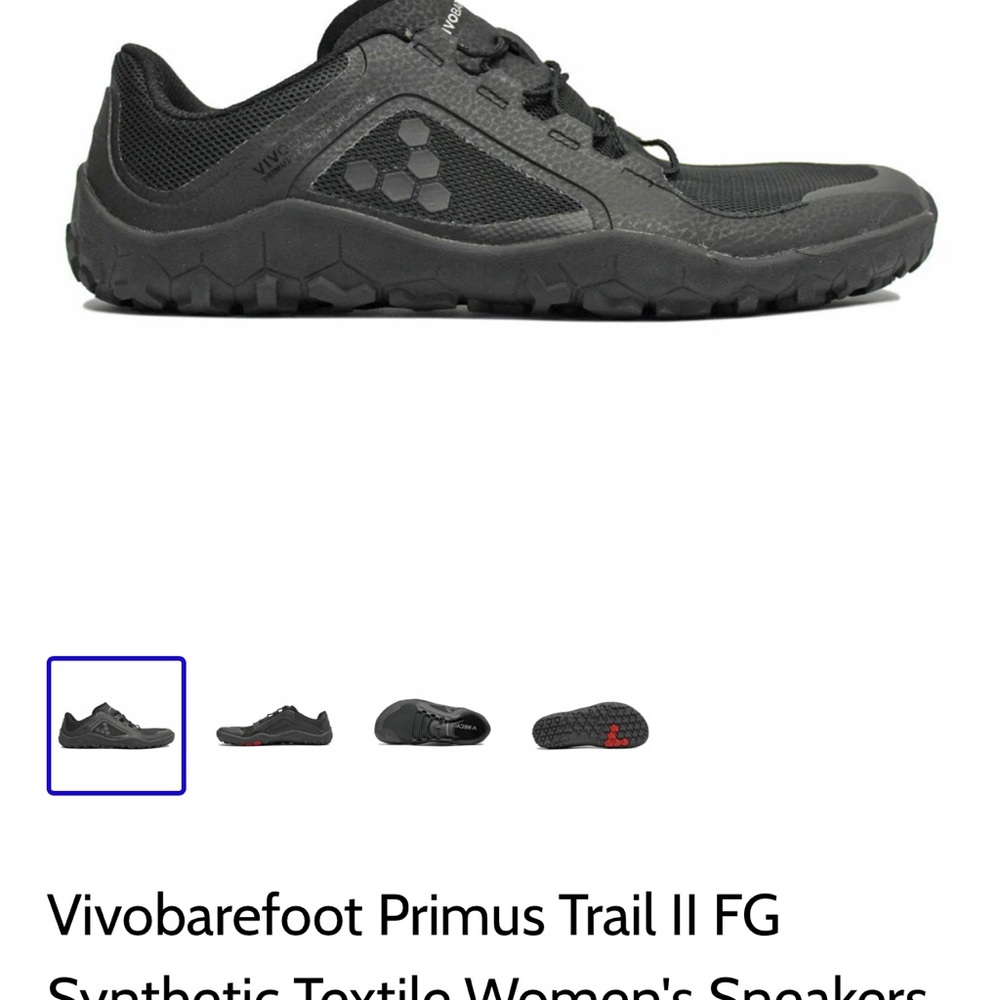 Vivobarefoot Black Trail II FG Athletic Hiking Sneakers